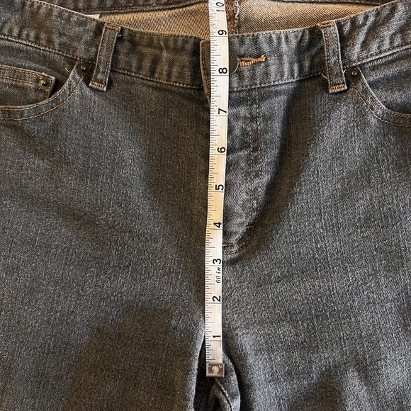 Theory Women's Bootcut Jeans Gray/Brown Wash Denim Wide Leg Size 12 - Picture 9 of 11